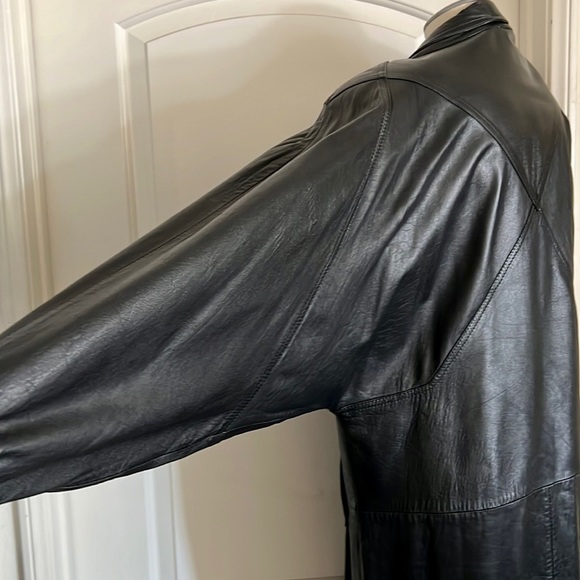 Vintage~Leather Coat~Full Length / 80’s~90’s - Picture 10 of 16